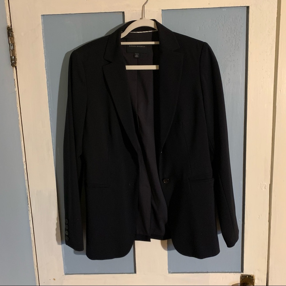 Banana Republic Navy Wool Blazer - 8